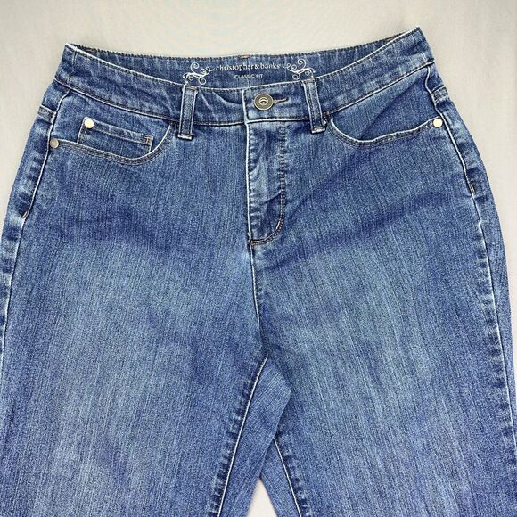 Christopher & Banks Jeans Straight Leg Classic Fit Denim Medium Wash Womens 28.5 - Picture 2 of 16
